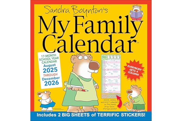 Sandra Boynton's 17-Month 2025-2026 My Family Wall Calendar