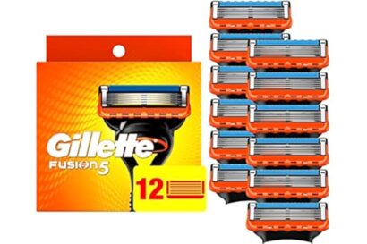 Gillette Fusion5 Razor Blade Refills for men- 12 Count – 5-Bladed with Lubrication Strip and Precision Trimmer