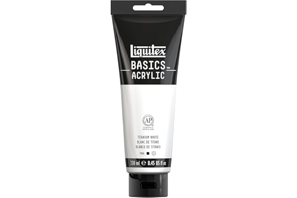 Liquitex BASICS Acrylic Paint, 250ml (8.5-oz) Tube, Titanium White
