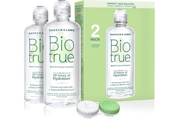Biotrue Contact Solution, Multi-Purpose Solution with Lens Case, Cleans, Conditions, Hydrates, Disinfects, Removes Protein, D