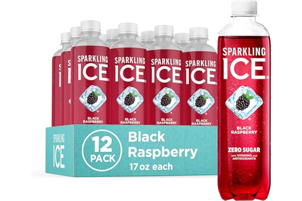 Sparkling Ice, Black Raspberry Sparkling Water, Zero Sugar Flavored Water, with Vitamins and Antioxidants, Low Calorie Bevera