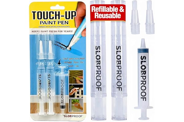 Slobproof Refillable Touch-Up Paint Pen, Mess-Free, Reusable Wall Paint Repair Tool, Precise Application, DIY Home Improvemen