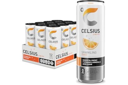 CELSIUS Sparkling Orange, Functional Essential Energy Drink 12 Fl Oz (Pack of 12)