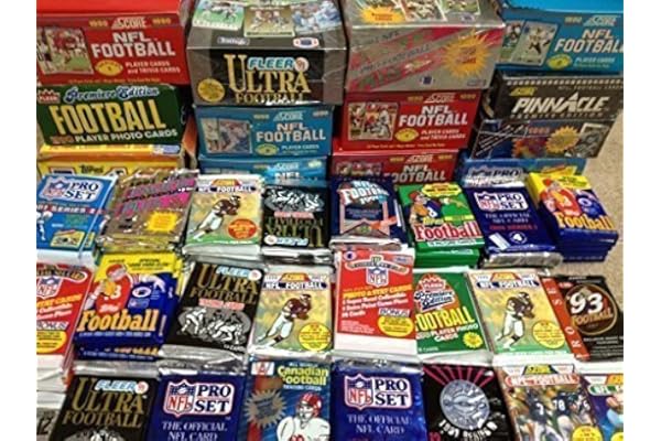 100 Vintage Football Cards in Old Sealed Wax Packs - Perfect for New Collectors