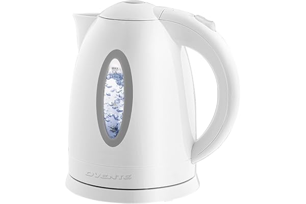 OVENTE Electric Kettle, 1.7L Fast Boiling Water Heater for Coffee or Tea, BPA Free with Water Level Gauge, Auto Shut-Off, Boi