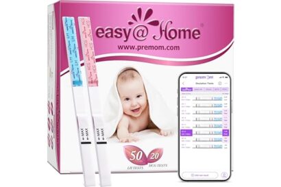 Easy@Home 50 Ovulation Test Strips and 20 Pregnancy Test Strips Combo Kit, (50 LH + 20 HCG)-Package May Vary