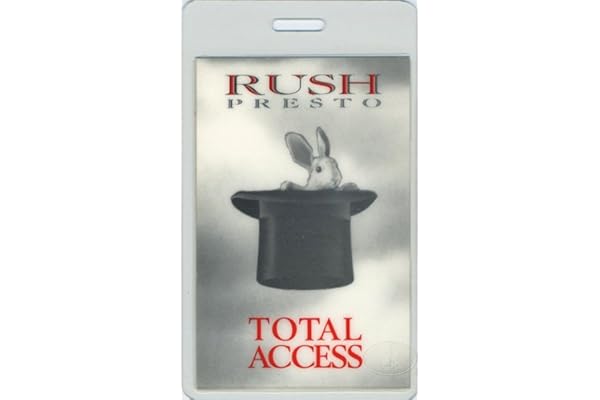 Rush 1990 Presto Laminated Backstage Pass All Access