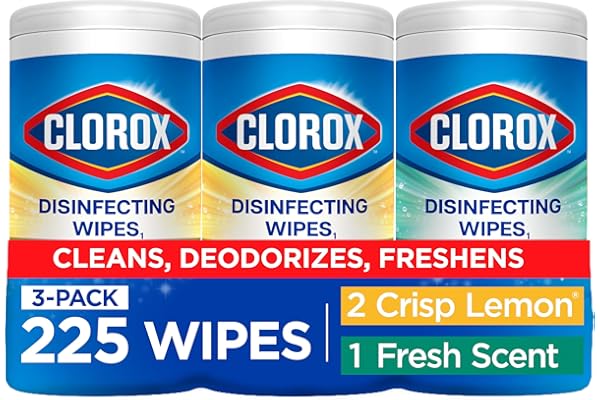 Clorox Disinfecting Cleaning Wipes Variety Pack, 75 Count Each, Pack of 3 (Package May Vary)