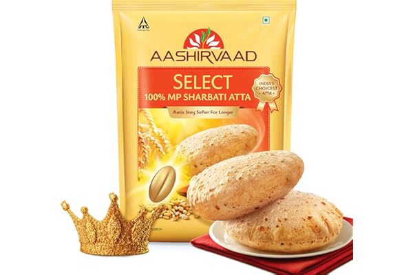 Aashirvaad Select Whole Wheat Sharbati Atta 11 Pound (5 KG)