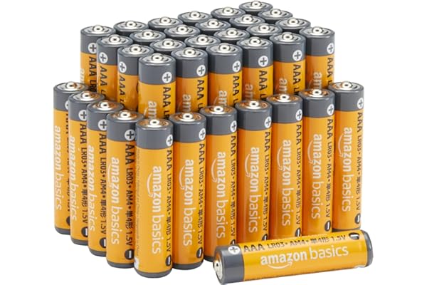 Amazon Basics AAA Alkaline High-Performance Batteries, 1.5 Volt, 10-Year Shelf Life, 36 Count (Pack of 1)