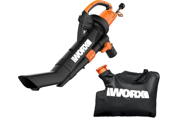 WORX WG509 12 Amp Trivac, 3 in 1 Electric Leaf Blower, Leaf Vacuum & Leaf Mulcher for Lawn Care