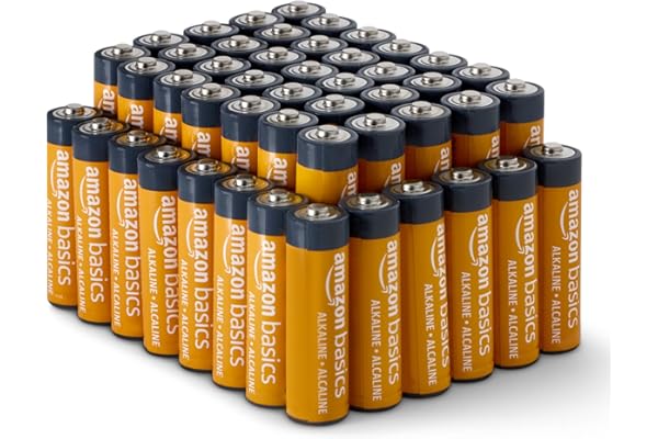 Amazon Basics 48-Pack AA Alkaline High-Performance Batteries, 1.5 Volt, 10-Year Shelf Life