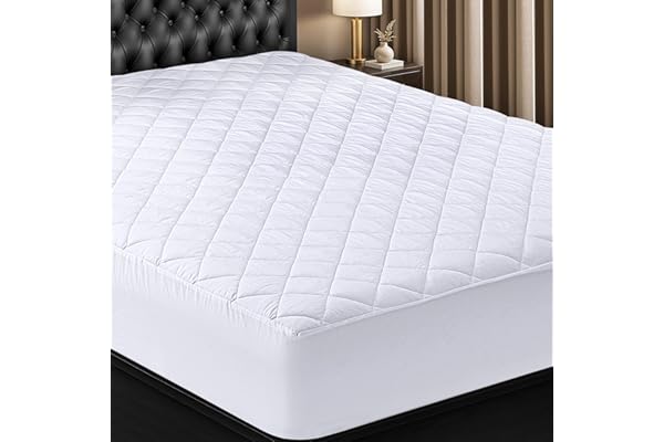 Utopia Bedding Quilted Fitted Mattress Pad, Queen Size, Elastic Fitted Mattress Topper Protector and Cover with Deep Pocket S