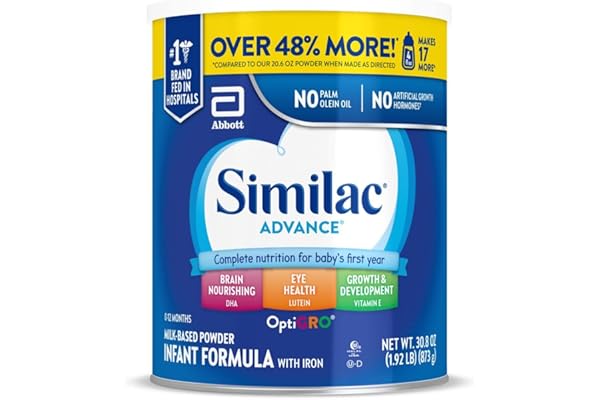 Similac Advance Infant Formula With Iron, Baby Formula Powder, 30.8-oz Value Can