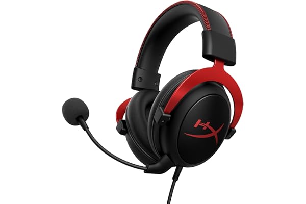 HyperX Cloud II - Gaming Headset, 7.1 Surround Sound, Memory Foam Ear Pads, Durable Aluminum Frame, Detachable Microphone, Wo