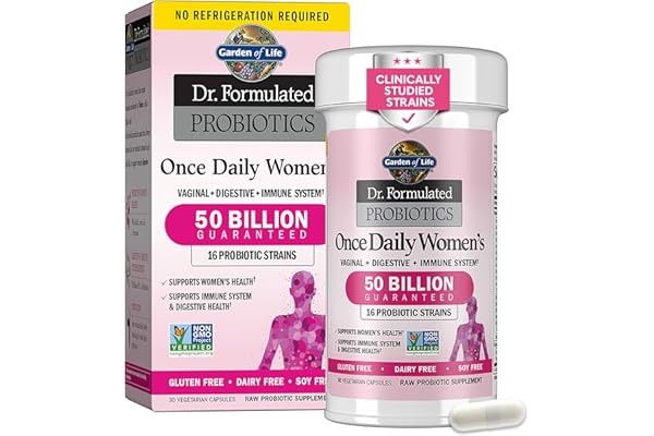 Garden of Life Once Daily Dr. Formulated Probiotics for Women 50 Billion CFU 16 Probiotic Strains with Organic Prebiotics for