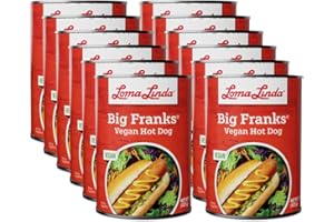 Vegan Meat Hot Dogs Alternative - Loma Linda Big Franks Plant-Based Sausages, Meatless Protein, Vegetarian Frankfurters, Non-
