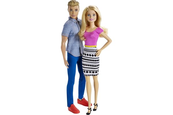 Barbie Dolls, Barbie and Ken Doll 2-Pack Featuring Blonde Hair and Bright Colorful Clothes, Kids Toys and Gifts (Amazon Exclu