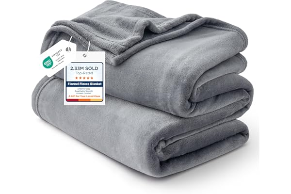 Bedsure GentleSoft Fleece Bed Blankets Queen Size Grey - Soft Warm Winter Blanket Lightweight Cozy Luxury Microfiber, Room Ho