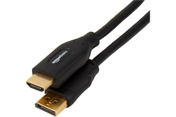 Amazon Basics DisplayPort to HDMI Cable, Uni-Directional, 4K@30Hz, 1920x1200, 1080p, 6 ft, Black