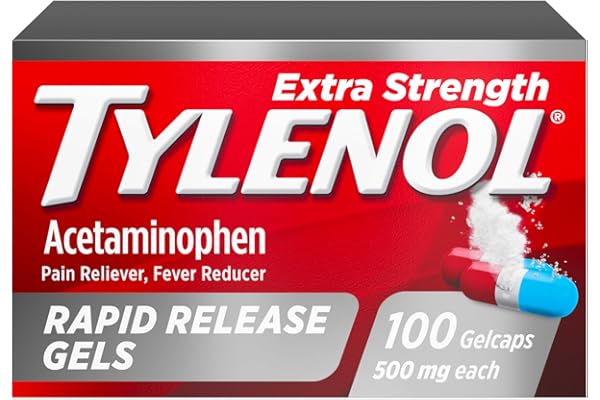Tylenol Extra Strength Acetaminophen Rapid Release Gels, Pain Reliever & Fever Reducer, Gelcaps with Laser-Drilled Holes for