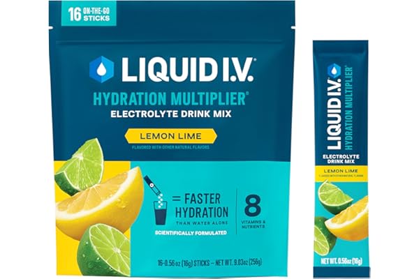 Liquid I.V.® Hydration Multiplier - Lemon Lime | Electrolyte Powder Drink Mix | 1 Pack (16 Servings)