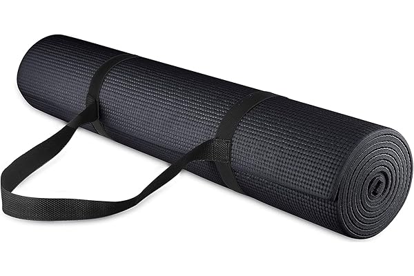 Fitvids All Purpose 1/4-Inch High Density Anti-Tear Exercise Yoga Mat with Carrying Strap, Multiple Colors