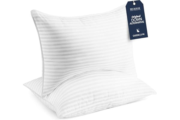 Beckham Hotel Collection Bed Pillows Standard/Queen Size Set of 2 - Original Soft Down Alternative Pillow for Sleeping - Soft