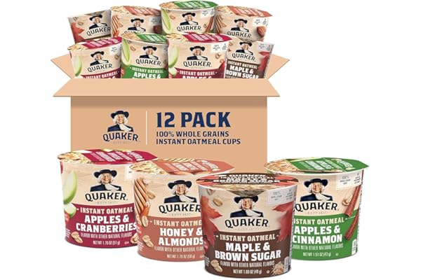 Quaker Instant Oatmeal Express Cups, 4 Flavor Variety Pack, 1.76 Ounce (Pack of 12)
