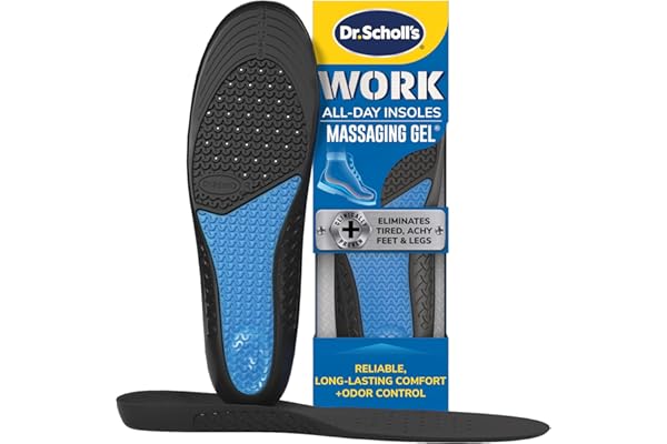 Dr. Scholl's Work All-Day Superior Comfort Insoles with Massaging Gel - Designed for Men & Women with Hard-Working Feet, Elim