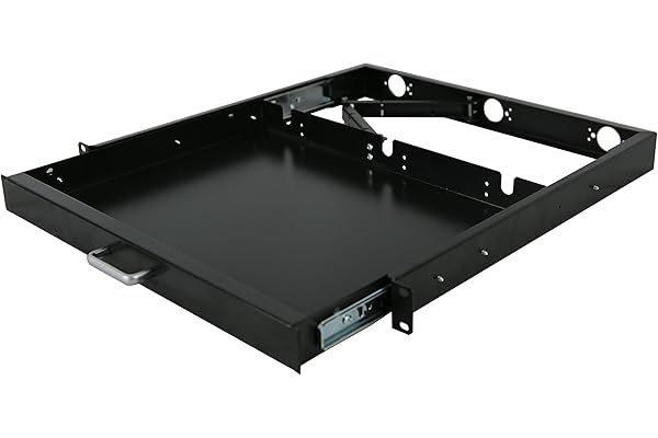 RAISING ELECTRONICS 1U Rack Mount Sliding Keyboard Tray Cantilever for Server Data Network Rack