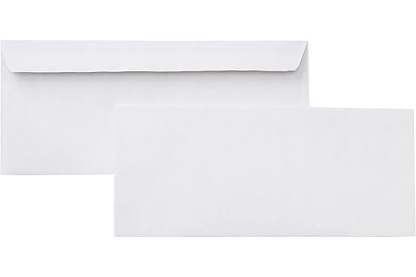 Amazon Basics 10 Security-Tinted Self-Seal Business Letter Envelopes, Peel & Seal Adhesive Closure, White, 500-Pack