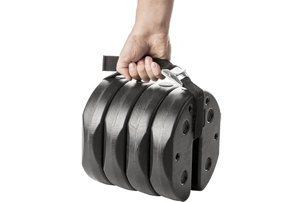 US Weight 40 Pound Canopy Weight Set of 4 and Carry Strap with No-Pinch Design - Easy Installation and Removal to Secure Tent