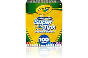 Crayola Super Tips Marker Set (100ct), Fine Point Washable Markers, Drawing Markers for Kids & Adults, Create Thick & Thin Li