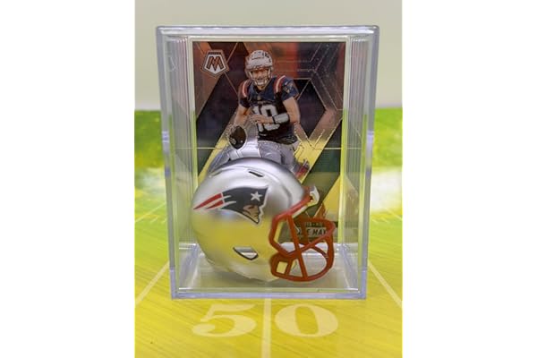New England Patriots NFL Helmet Shadowbox w/Drake Maye card