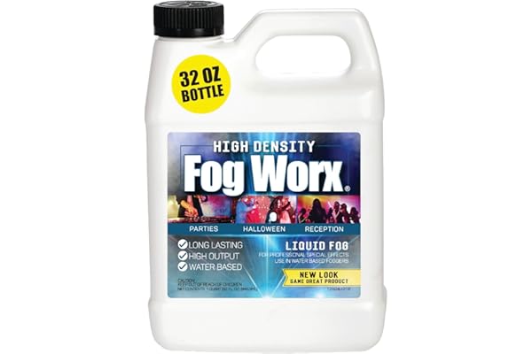 FogWorx Extreme High Density Fog Juice - Quart – 32 Fluid Ounces of Long Lasting, High Output, Odorless Water Based Machine F