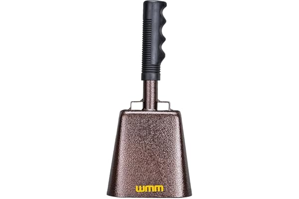 10 Inch Steel Cowbell with Handle Cheering Bell for Sports Events Large Solid School Bells & Chimes Percussion Musical Instru
