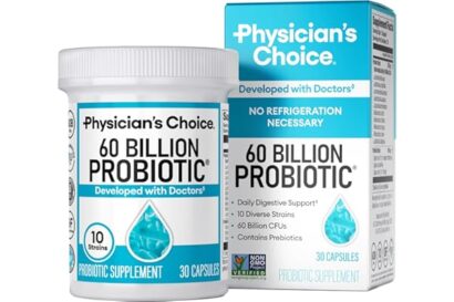 Physician's Choice Probiotics 60 Billion CFU - 10 Strains + Organic Prebiotics - Immune, Digestive & Gut Health - Supports Oc