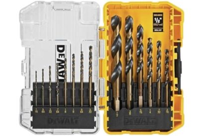 DEWALT Drill Bit Set, 3-Flats Shank,14-Piece, 135 Degree Split Point, for Plastic, Wood and Metal (DWA1184)