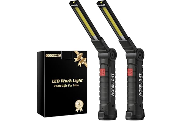 Coquimbo Christmas Stocking Stuffers White Elephant Gifts for Adults Men Him Dad, Rechargeable LED Work Light BBQ Grill Acces