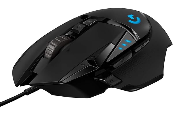 Logitech G502 HERO High Performance Wired Gaming Mouse, HERO 25K Sensor, 25,600 DPI, RGB, Adjustable Weights, 11 Buttons, On-