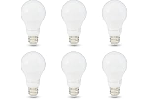 Amazon Basics A19 LED Light Bulbs, 60 Watt Equivalent, Energy Efficient 9W, E26 Standard Base, Soft White 2700K, Dimmable, 10