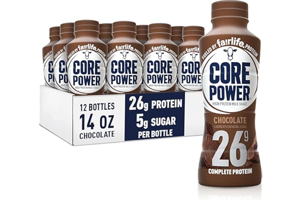 Core Power Protein Shake, Chocolate, 26g Bottle, 14oz, 12 Pack