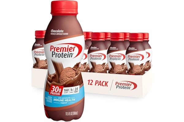 Premier Protein Shake, Chocolate, 30g Protein 1g Sugar 24 Vitamins Minerals Nutrients to Support Immune Health, 11.5 fl oz, 1
