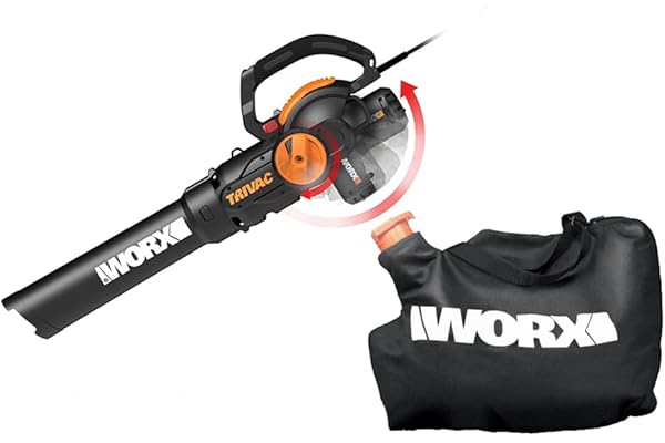 WORX WG512 12 Amp Trivac, 3 in 1 Electric Leaf Blower, Leaf Vacuum & Leaf Mulcher for Lawn Care