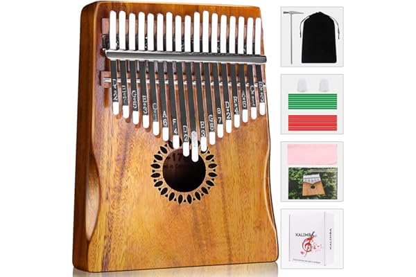 Newlam Kalimba Thumb Piano 17 Keys, Portable Mbira Finger Piano Gifts for Kids and Adults Beginners Wood