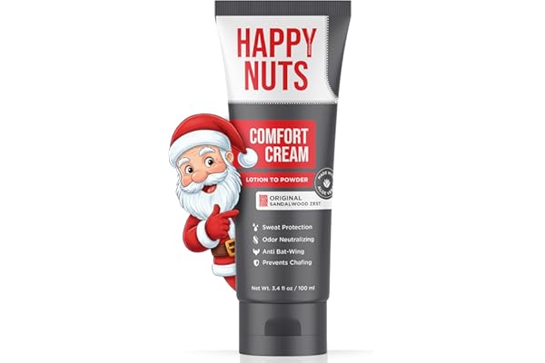HAPPY NUTS Comfort Cream Deodorant For Men: Anti-Chafing Sweat Defense, Odor Control, Aluminum-Free Mens Deodorant & Hygiene