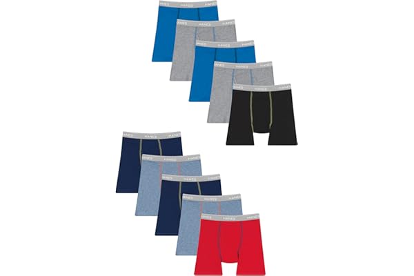 Hanes boys Hanes Boys' and Toddler Underwear, Comfort Flex Wb Boxer Briefs, 10-pack