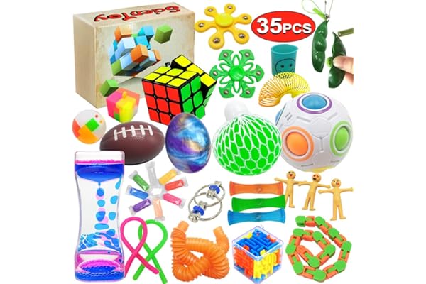 Scientoy Fidget Toy Set, 35 Pcs Sensory Toy for ADD, OCD, Autistic Children, Adults, Anxiety Autism to Stress Relief and Anti
