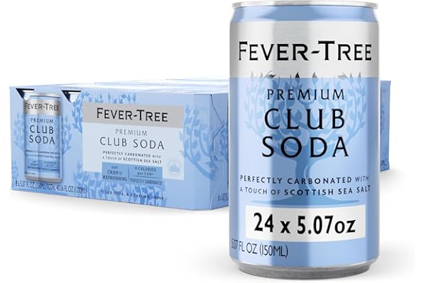 Fever-Tree Club Soda - Premium Quality Mixer - Refreshing Beverage for Cocktails & Mocktails. Naturally Sourced Ingredients,